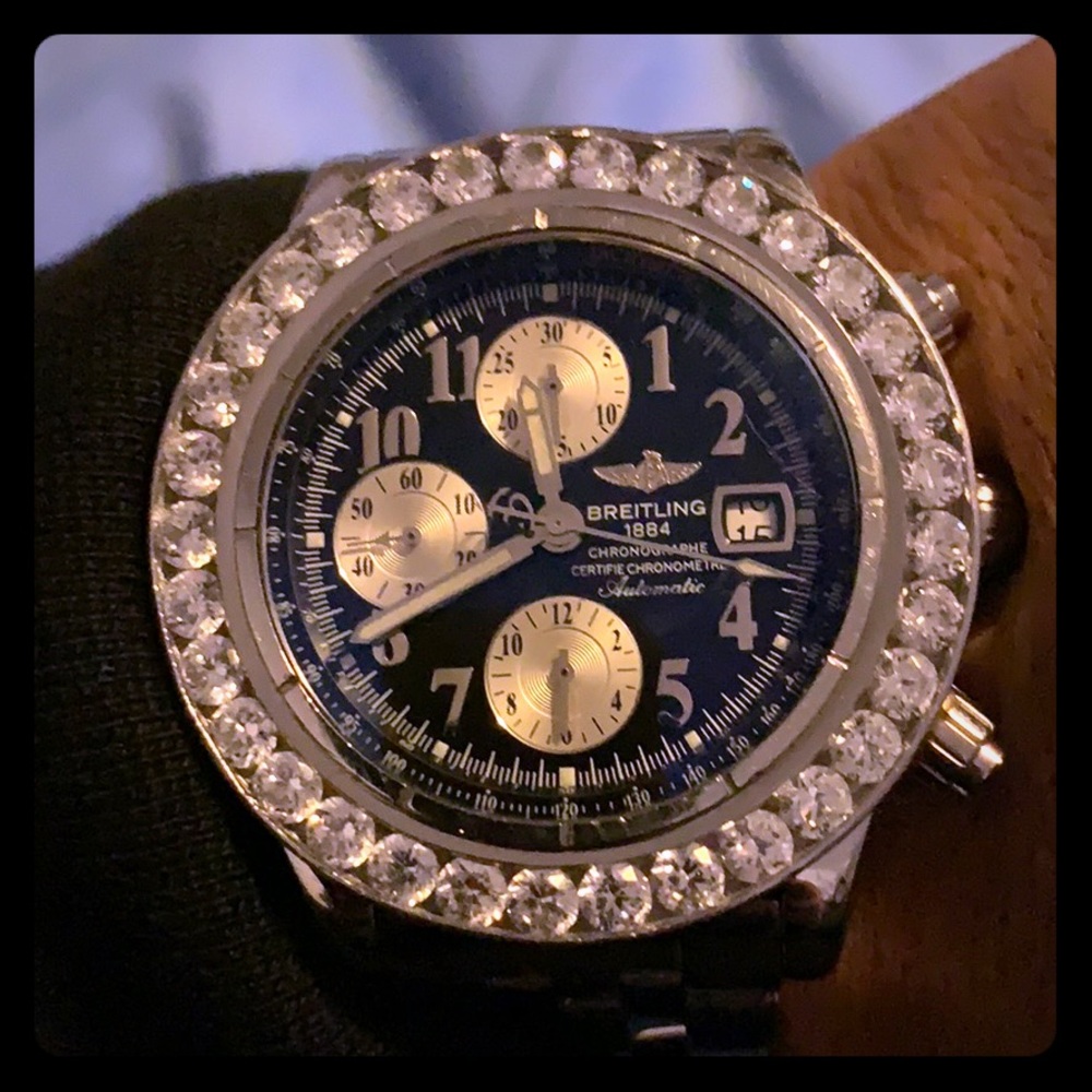 Breitling evolution iced out bezel used with box
